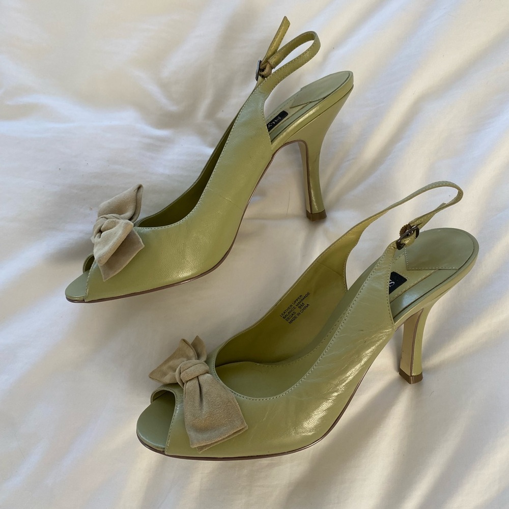 Style & Co. Light Green Slingback Heels with Bow